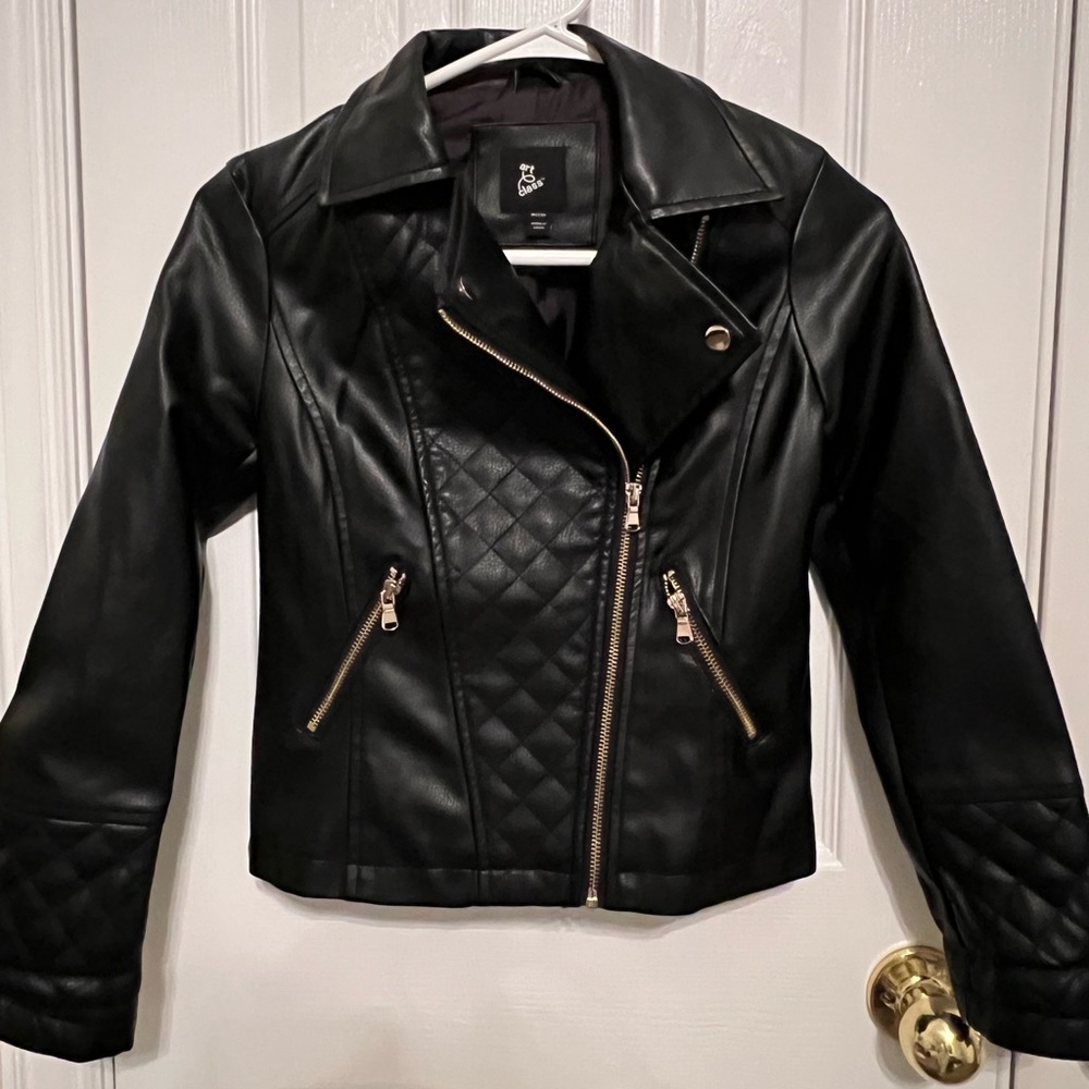 Kids Art Class Black Faux Leather Jacket